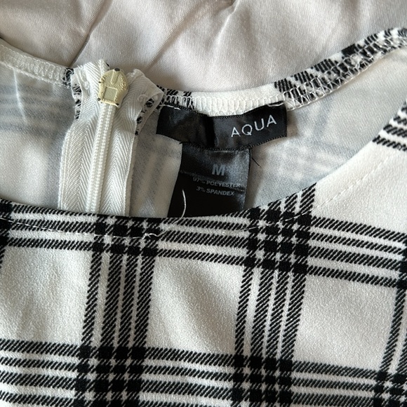 Tartan, black and white, midi dress, short sleeves - Picture 3 of 3